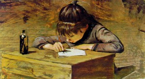 Telemaco-Signorini-Bambina-che-scrive